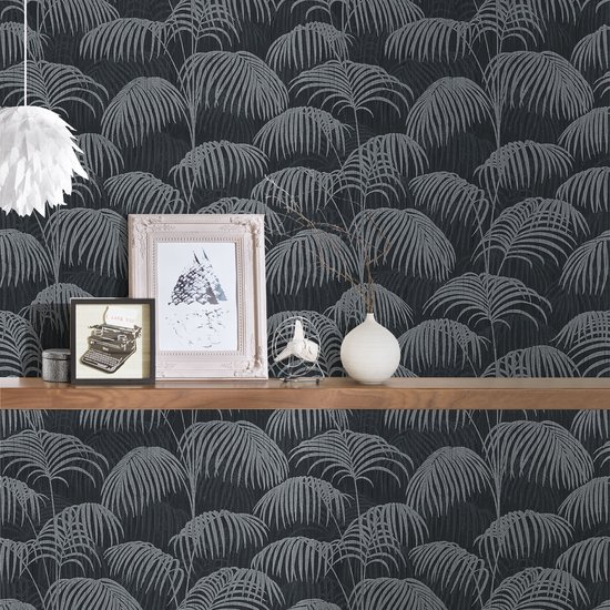 Papier peint Jungle Papier peint jungle Papier peint non tissé Grijs Zwart / Anthracite 961984 | Achetez du papier peint abordable maintenant