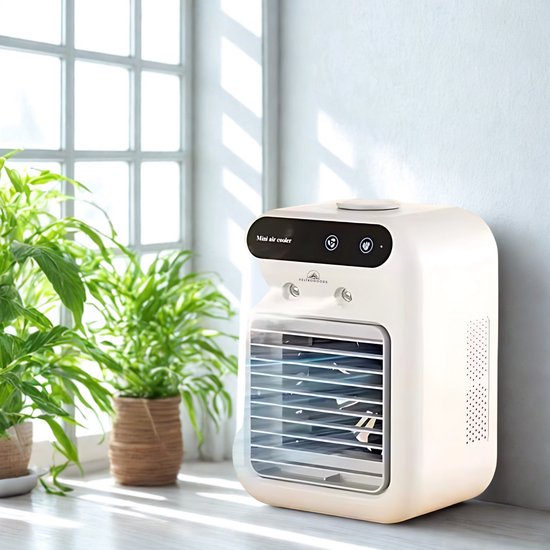 Veltroods -Mini airco – Wit - airco met water - Mini Airco 4 in 1 – Koelen, Blazen, Lucht Bevochtigen – Draagbare Luchtkoeler Koelventilator – 3 Wind Snelheden – USB Aircondition Draagbare - koelventilator - Coolingdown - draagbare airco