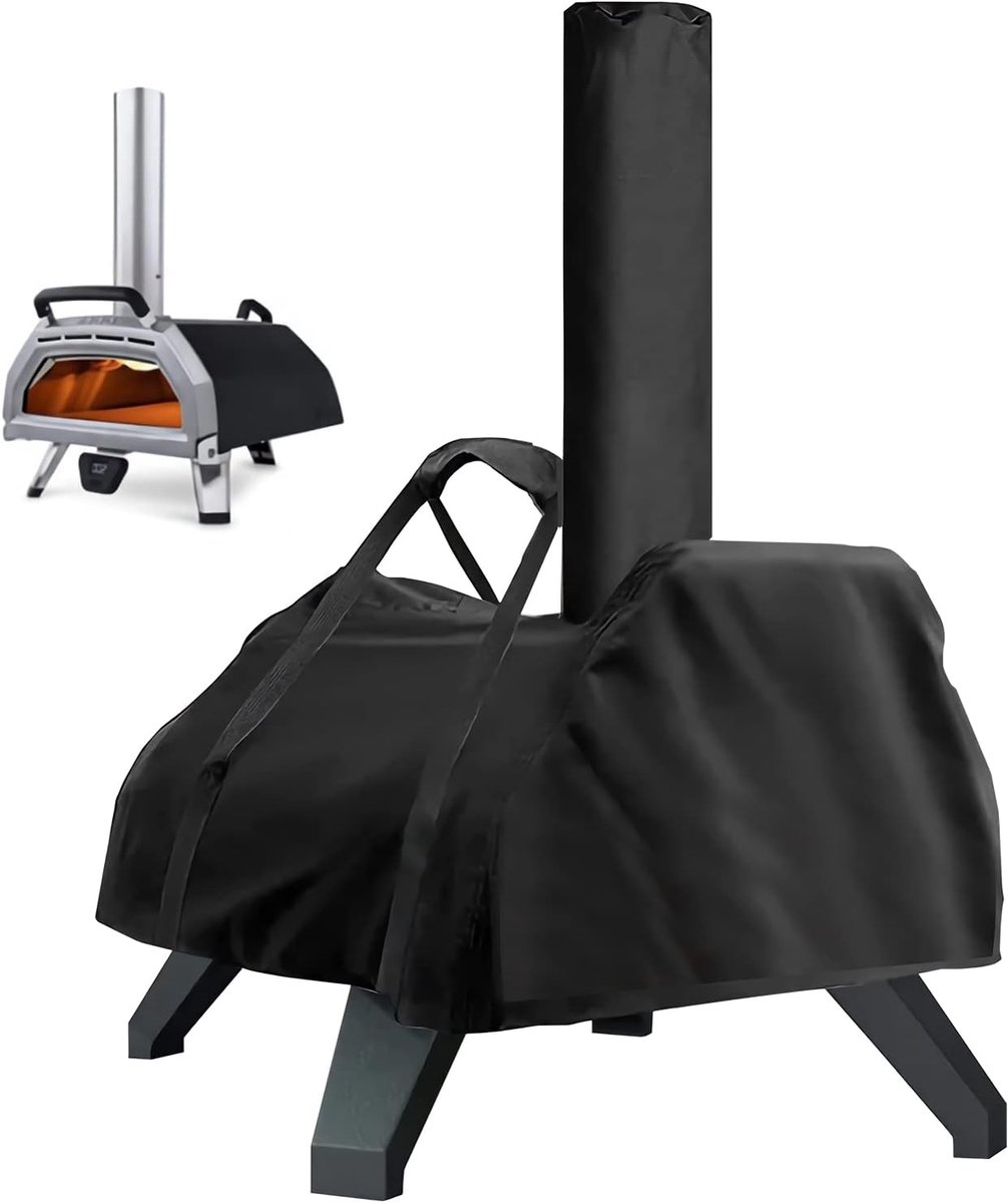 Waterdichte Pizzaovenhoes - Pizzaovenhoes Geschikt voor Ooni Karu 12 - 420D zilver gecoate stof - Draagtas - Regenhoes - Carry Cover - Beschermende Draagtas tegen Weersinvloeden - pizzaoven accessoires