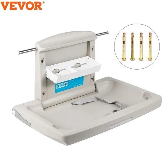 WNHB® Luiertafel Wandcommode – Opklapbare Verschoontafel voor Baby – Verzorgingstafel met Commodefunctie