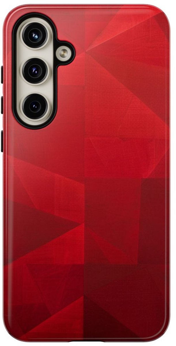 Rood Geometrisch Abstract Ontwerp – Telefoonhoesje Geschikt voor Samsung Galaxy S24 Plus