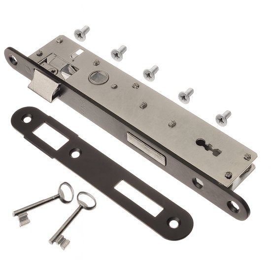 XFORT Jeu de 2 serrures de porte à mortaise avec 2 clés en étoile, serrure de sécurité de porte offrant une meilleure protection (55mm, laiton