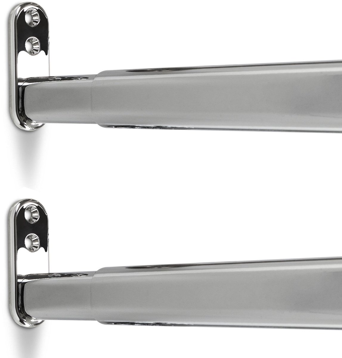 2 x kaststang 900-1100 mm, uitschuifbaar, chroom, ovaal