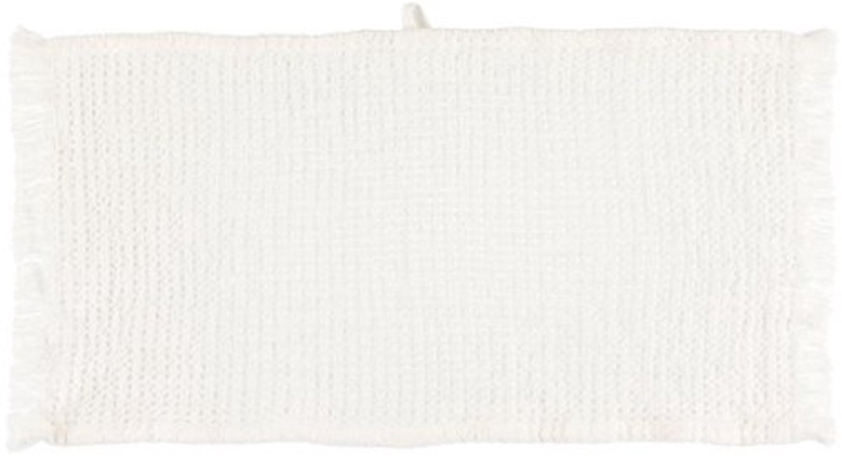 Fanni K Ruutu handdoeken 2 stuks | 30x50cm | Gerecycled katoen | Natuurlijk wit