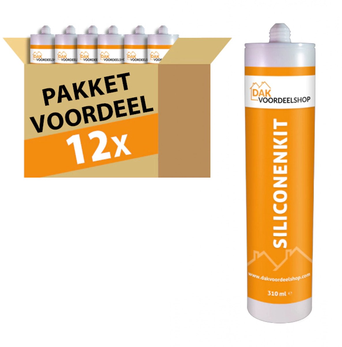 Dakvoordeelshop 12 stuks Siliconen kit RAL 7016 310ml - pakketvoordeel
