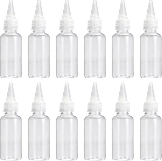 Kleine knijpflessen, lege knijpfles, 6 x kleine knijpflessen, 50 ml