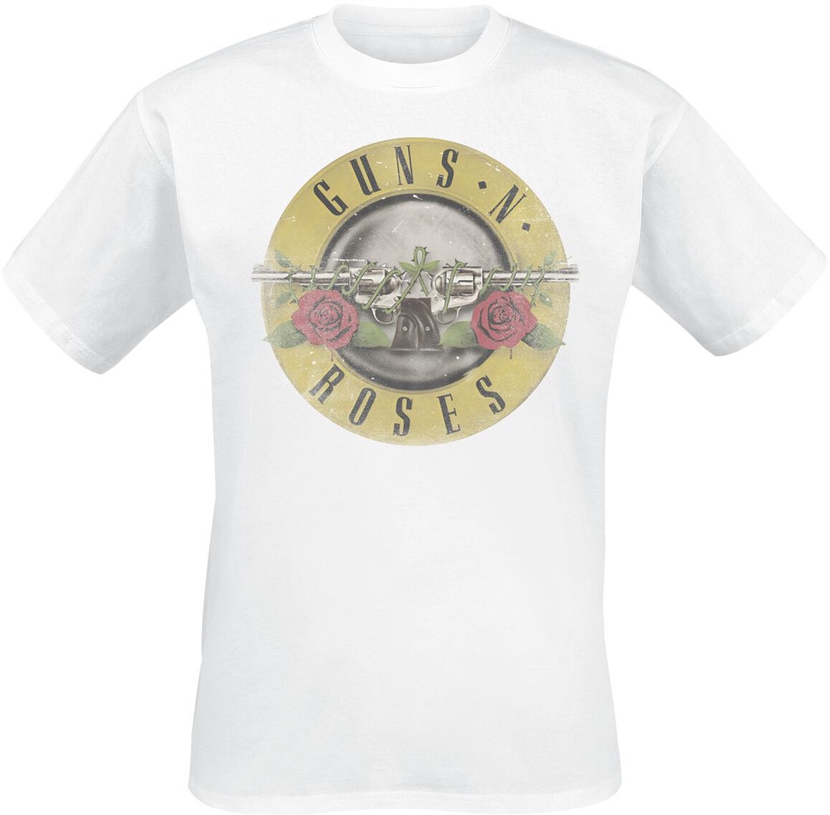 Guns N' Roses Distressed Bullet Heren T-shirt - wit - M