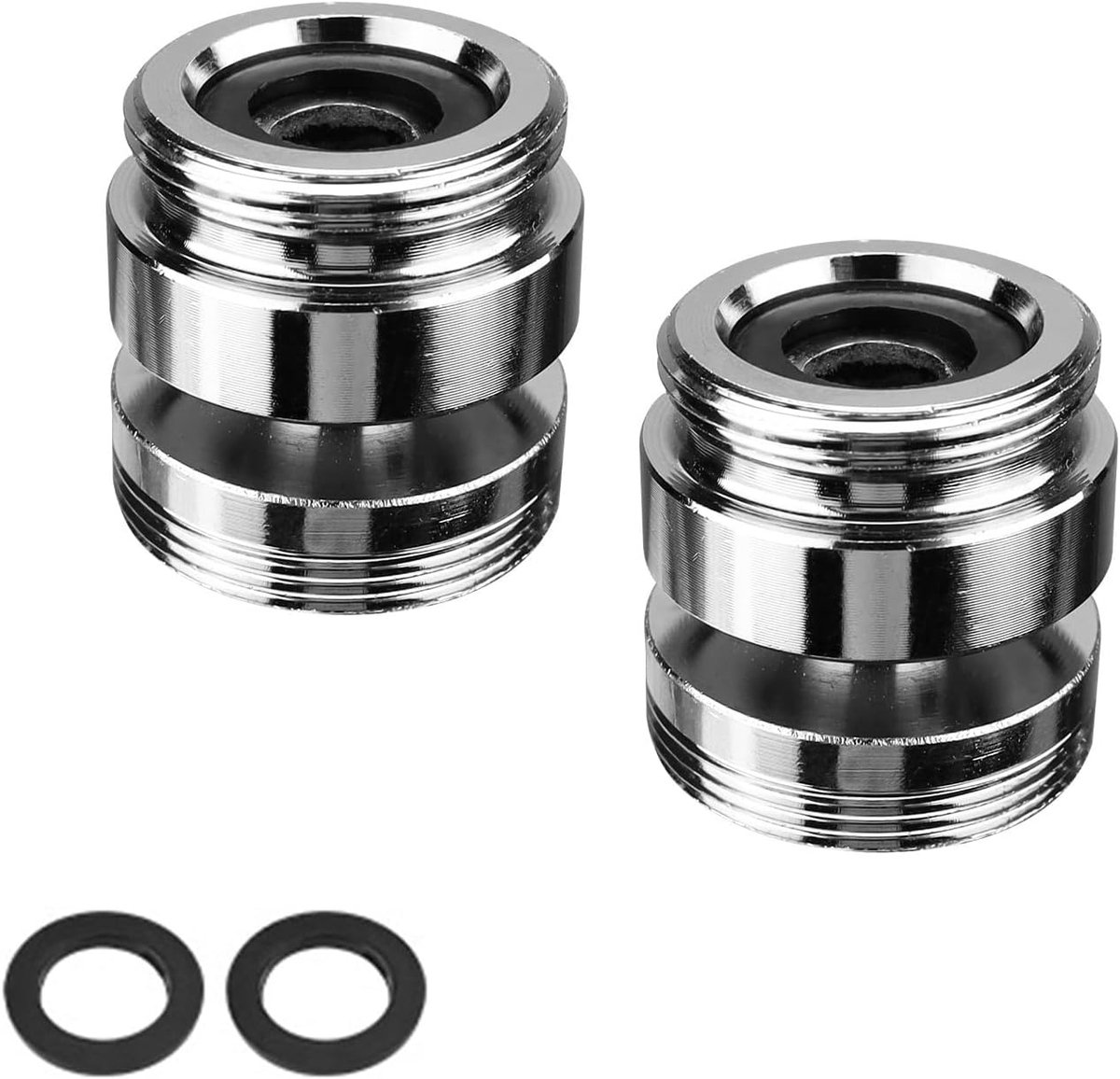 360° draaibare kraanadapter - 2 stuks - adapters voor waterkraan - keuken en badkamer - met rubberen afdichting - buitendraad M22 naar M24