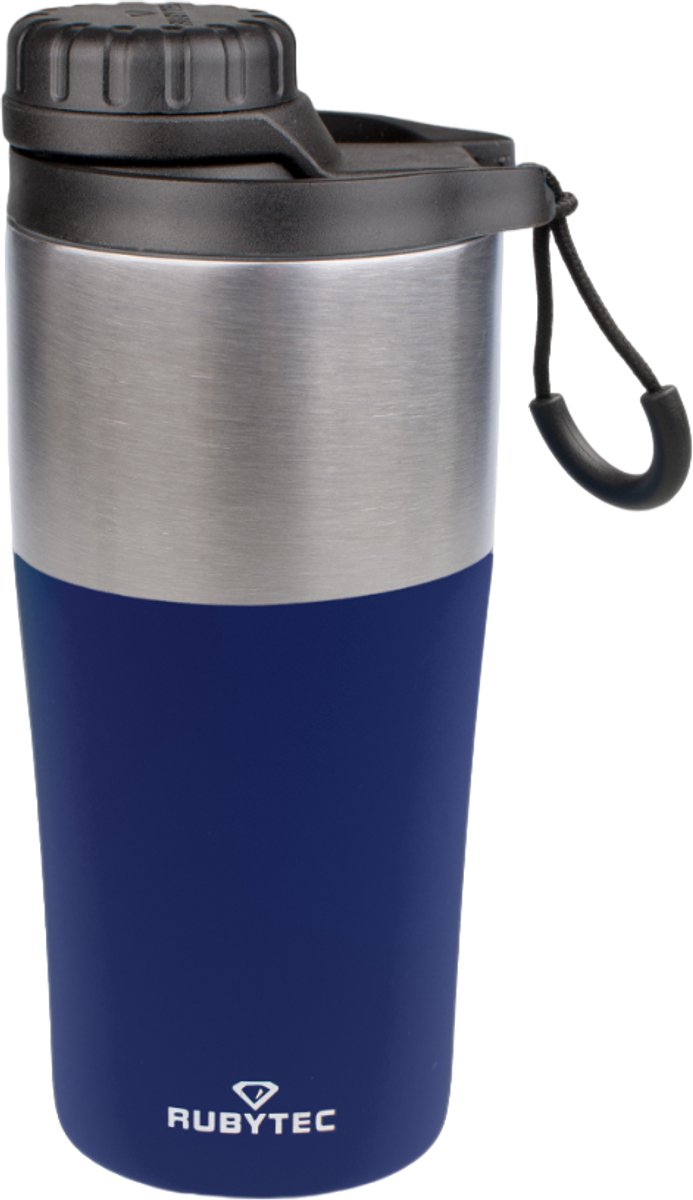Rubytec Shira Bigshot - 350 ml - Thermosbeker - Koffiebeker To Go - Vacuüm Drinkfles - Thermosfles - Waterfles - RVS Drinkfles - Urenlang Koud of Warm Drinken - Lekvrij - BPA-vrij - Navy