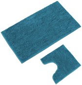Badmatsets 3 stuks antislip microvezel badmatten wasbaar 40 x 50 cm U-vorm toiletmat