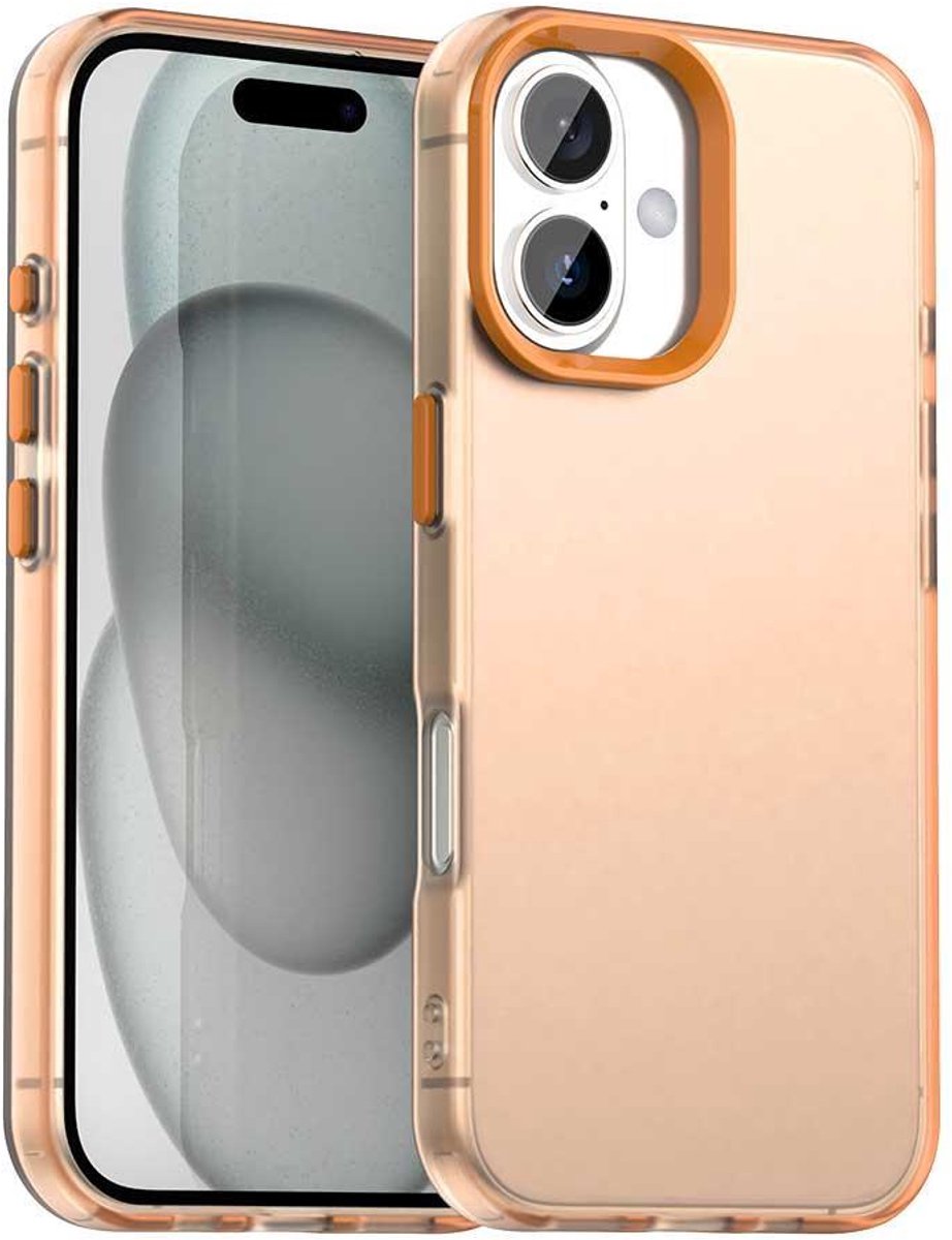 Mobigear Hoesje geschikt voor Apple iPhone 17 Telefoonhoesje Hardcase | Mobigear Crystal Backcover | iPhone 17 Case | Back Cover - Oranje