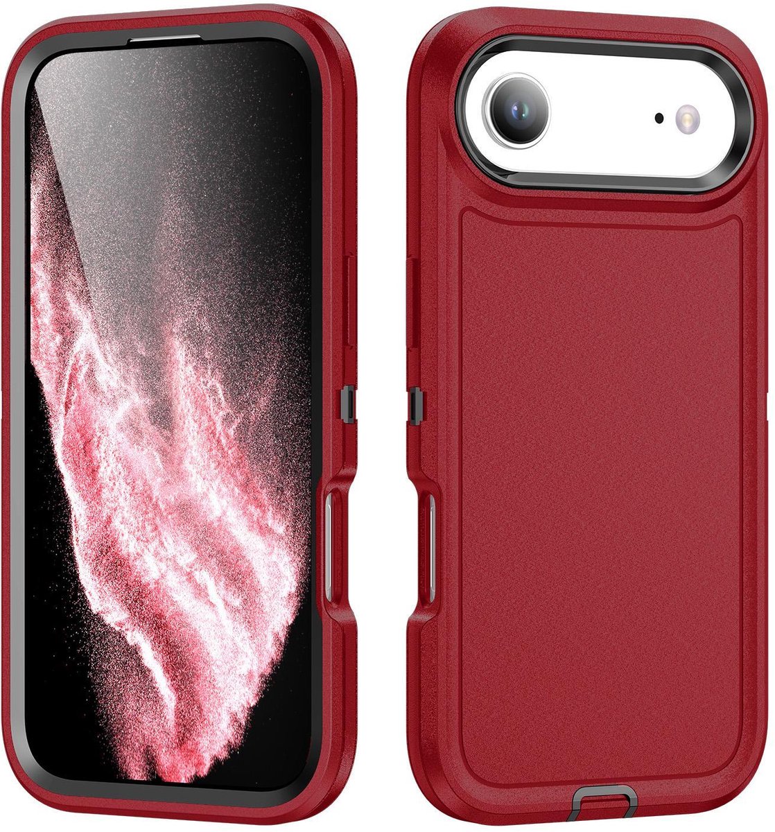 Mobigear Hoesje geschikt voor Apple iPhone Air Telefoonhoesje Hardcase | Mobigear Rugged Backcover Shockproof | Schokbestendig iPhone Air Telefoonhoesje | Anti Shock Proof - Rood