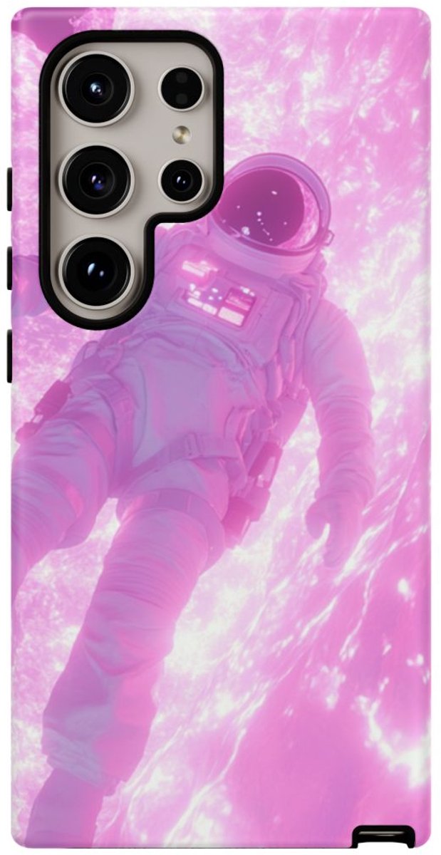 Astronaut bij Roze Plasma – Telefoonhoesje Geschikt voor Galaxy S24 Ultra