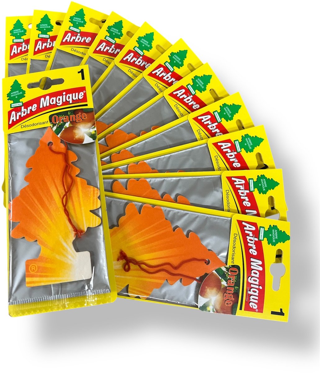 Arbre Magique Geurboom Luchtverfrisser voor in de auto – Car Parfum – Geurboompje - Orange - 12 PACK!!