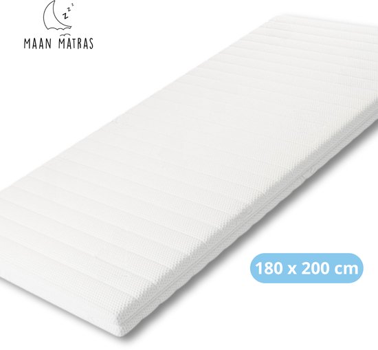 Maan matras® - Topper 180x200 - Topmatras - Topdekmatras- 8cm dik - HR Koudschuim - Afritsbaar en wasbaar - CertiPUR® Gecertificeerd - Medium Hardheid - Matrastopper