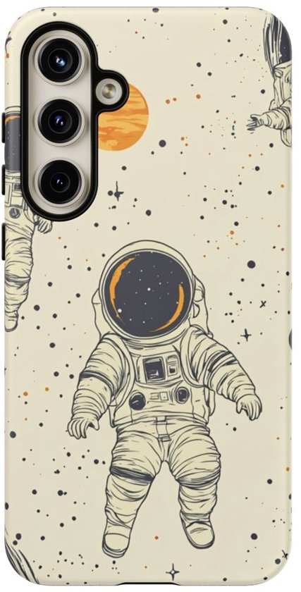 Drijvende Astronauten en Ruimtepatroon – Telefoonhoesje Geschikt voor Galaxy S24 Plus