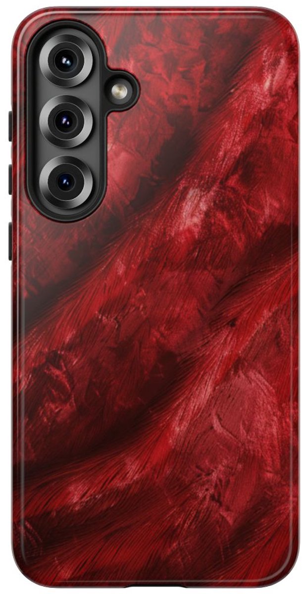 Rode Fluwelen Textuur – Telefoonhoesje Geschikt voor Samsung Galaxy S25 Plus