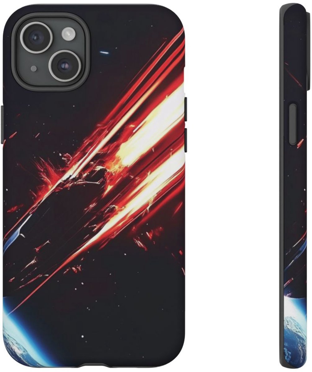 Vurige Meteoorinslag in de Ruimte – Telefoonhoesje Geschikt voor iPhone 15 Plus