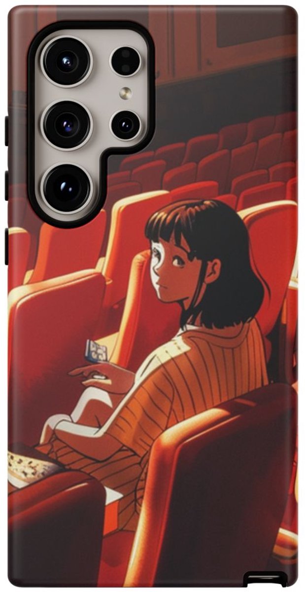 Meisje in Rode Theaterstoelen – Telefoonhoesje Geschikt voor Galaxy S24 Ultra