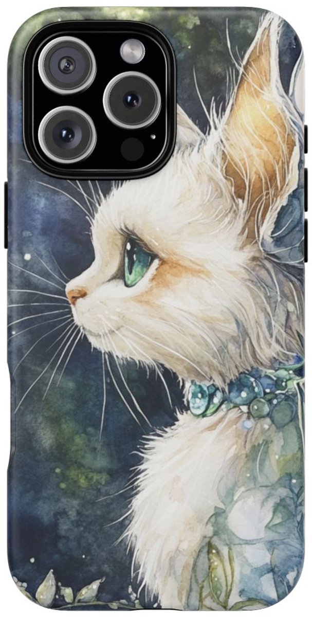 Aquarel Sprookjeskat met Vleugels – Telefoonhoesje Geschikt voor iPhone 16 Pro Max