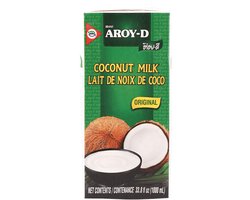 Aroy-D Original Kokosmelk 6 x 1L – 70% Kokosextract, Romige & Natuurlijke Smaak | Voor Aziatische Gerechten, Curry’s, Desserts & Dranken | Zonder Toegevoegde Suiker Uit Thailand met Kajal Sticker