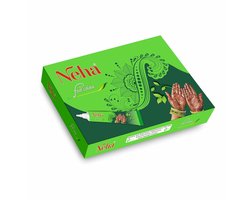 Neha Herbal Fast Color – 5 x 25g Tubes – Sneldrogende Henna – Donkere Langdurige Kleur – Voor Tijdelijke Tattoos & Haar – Lekvrij & Makkelijk Mee te Nemen met Kajal Sticker