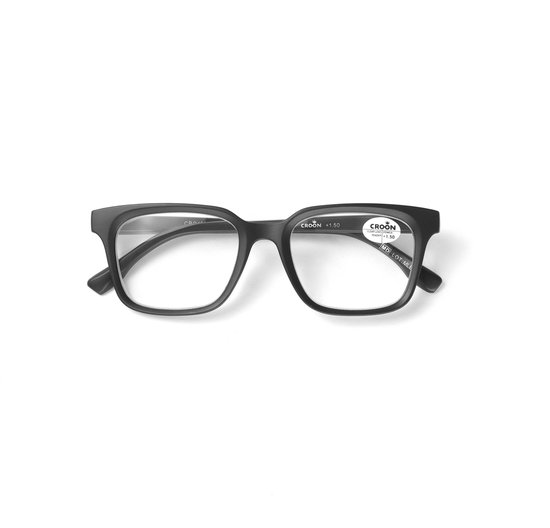 MyReadingGlasses.nl - Croon - lunettes de lecture - lunettes de lecture avec correction - Femme - Homme - SET - Carré 3 - pièce - couleur - Velours noir - Avec correction +0,50