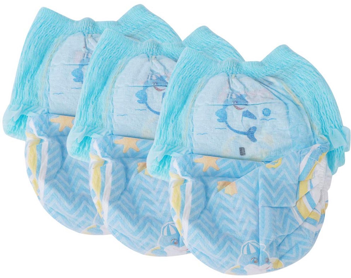 3-delige Peuterzwemluiers, Herbruikbare Waterdichte Babyzwembroekluier voor Pasgeborenen (L 9-14kg)