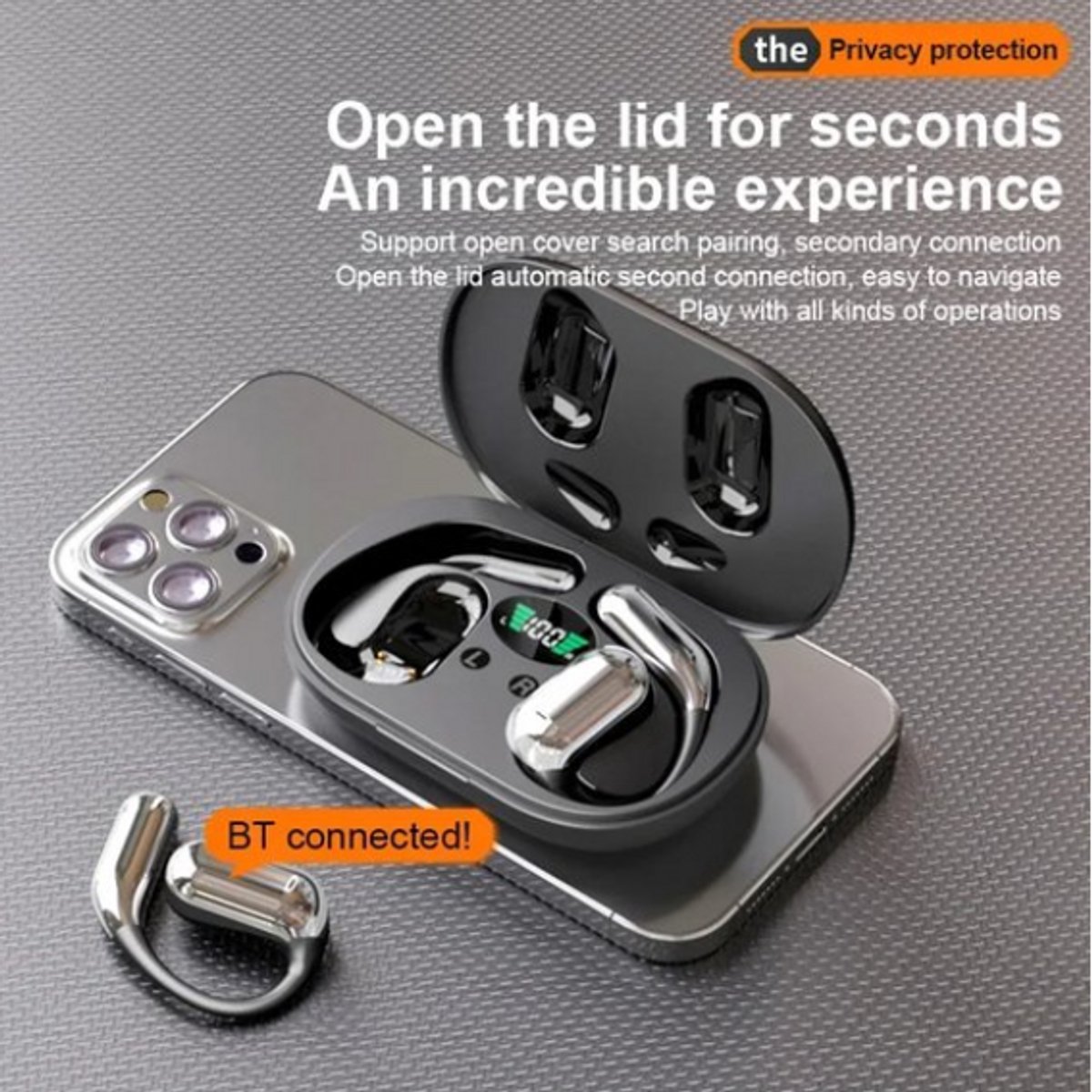 3-in-1 Draadloze Vertaal Oordopjes – Instant Spraakvertaler met Bluetooth 5.3, Ruisonderdrukking & Real-time Vertaling in 144 Talen – Tolk Oortjes voor Reizen, Werk & Taalstudie thumbnail 2