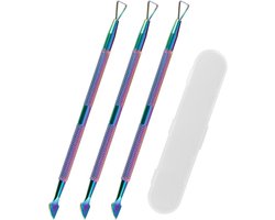 3st Loterij Ticket Kraspen Tool, Metalen Kraspen Tool Makkelijk Vast Te Houden Loterij Kraspen Schrappen Tool met Opbergdoos voor Vlekkeloze Onthullingen Tickets Stickers Labels (Veelkleurig)