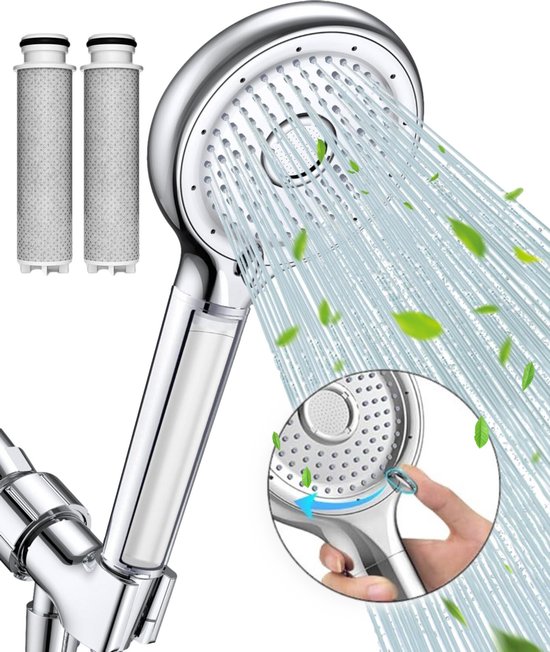 VITASENSE™ XXL Douchekop met Hoge druk en Filter - Doucheset Regendouche - 6 Sproeistanden - Waterbesparende douchekraan - Chroom
