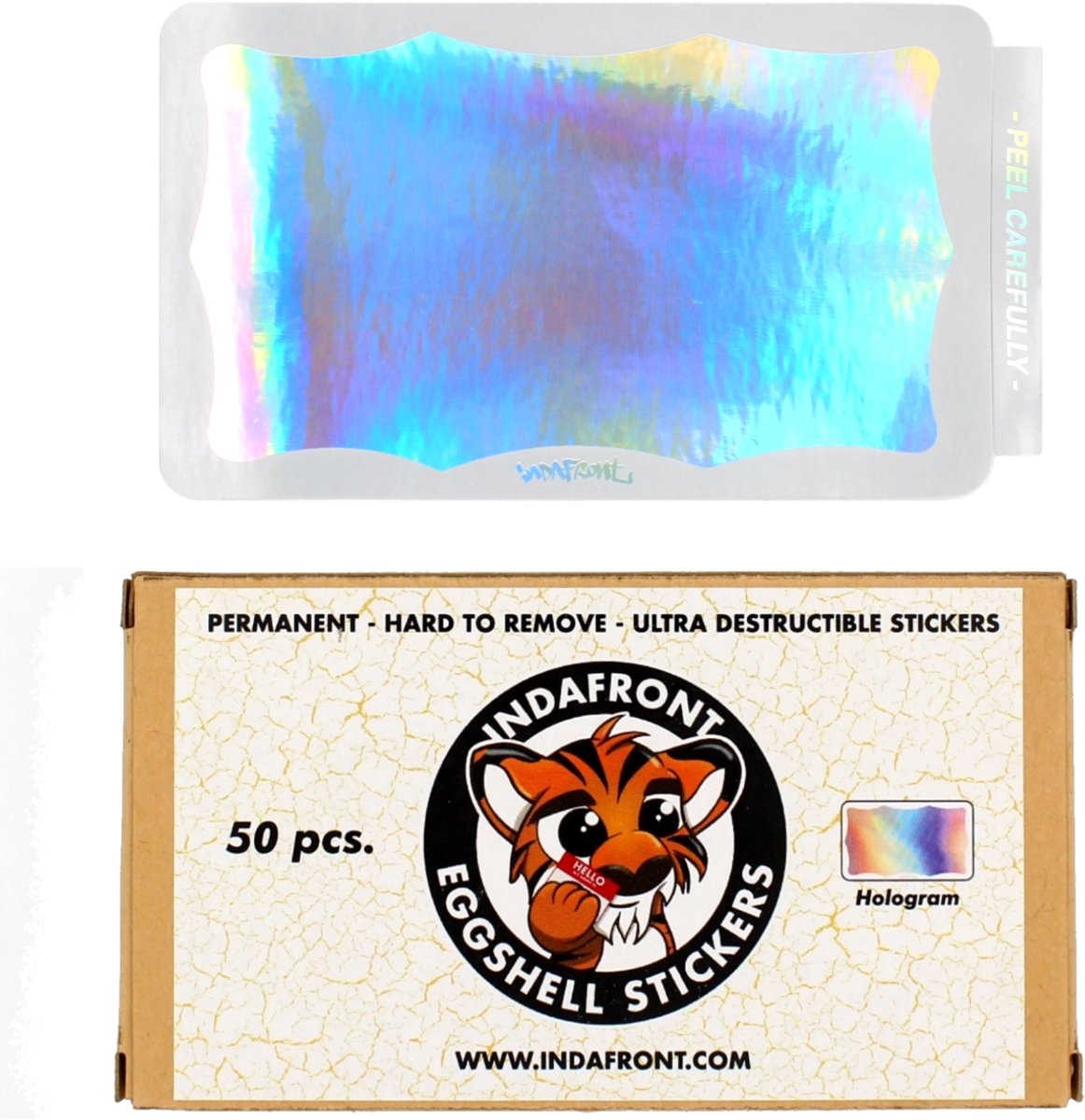 Indafront Eggshell Stickers Wavy Border Hologram - 50 stuks