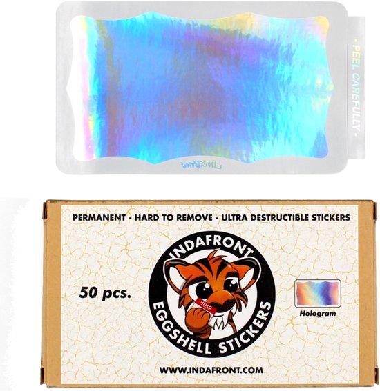 Indafront Eggshell Stickers Wavy Border Hologram - 50 stuks