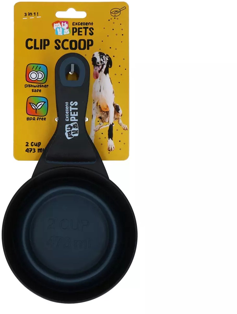 Excellent Pets Voerschep met Sluitclip - 2 cup - 3-in-1 voerschep - Vaatwasserbestendig - BPA-vrij