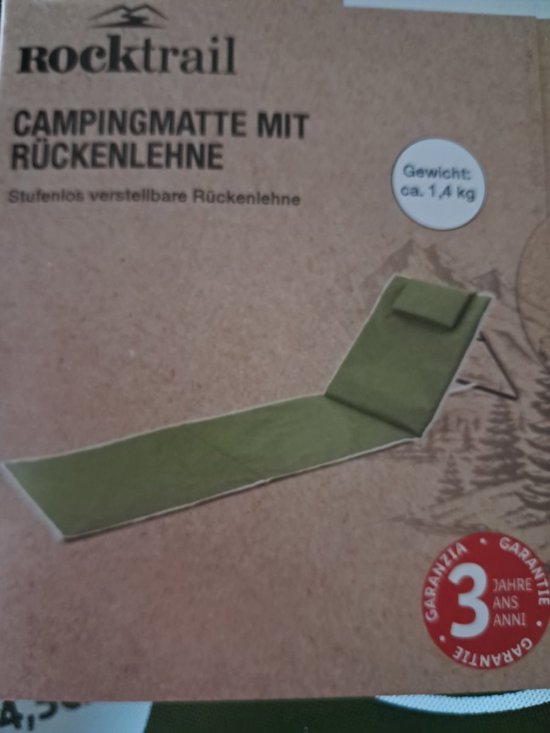 Rocktrail ligmat met rugleuning - Inclusief opbergtas - Groen