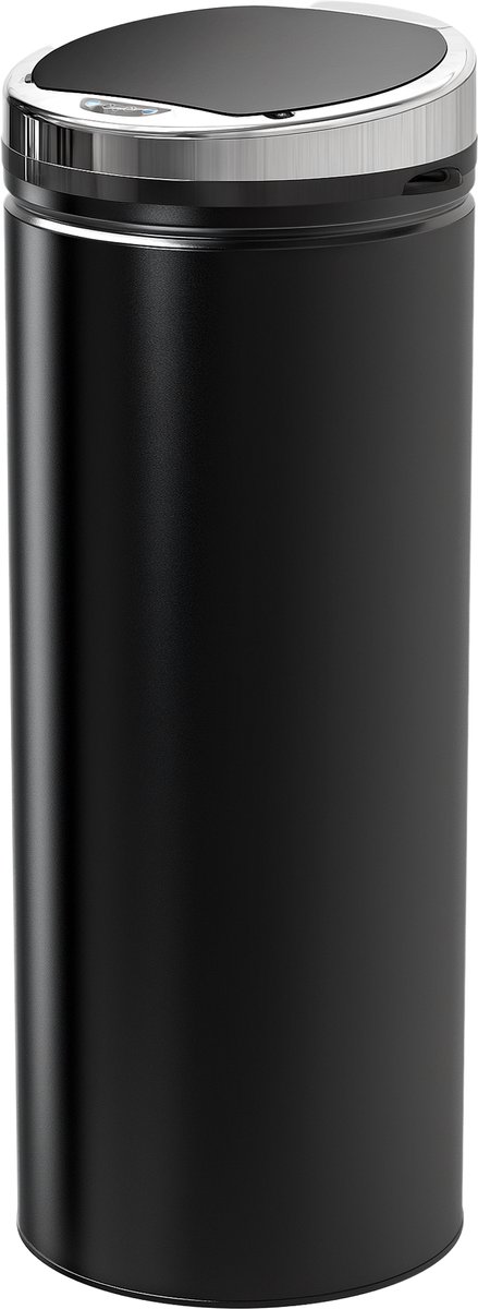 HOMCOM-Sensor Mülleimer-Stahl, Kunststoff-30,5L x 30,5B x 81,5Hcm-Schwarz
