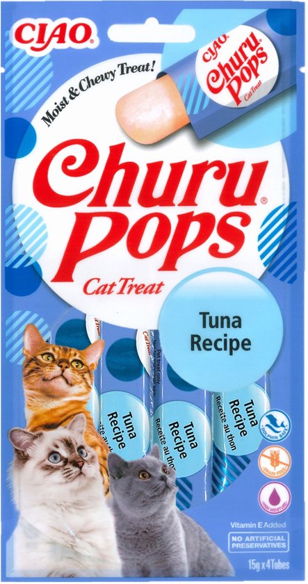 Inaba Churu Pops - Kattensnack - Tonijn 15 g 4 stuks