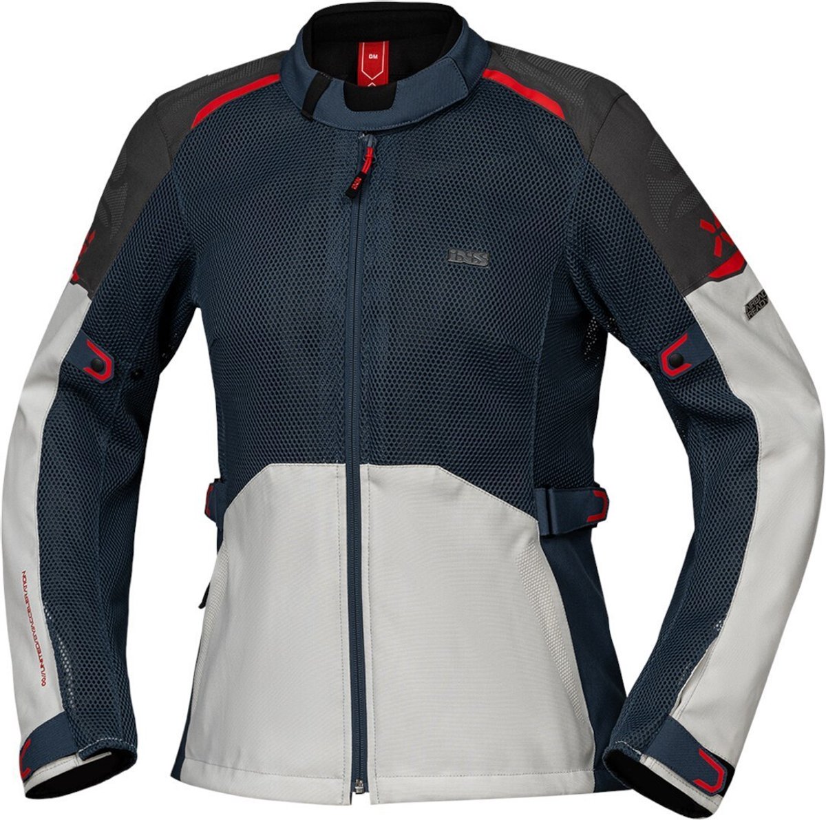 IXS Tourster-Big Air 1.0 Mesh Dames Grijs Blauw Rood Sand Textiele Motorjas - Jas