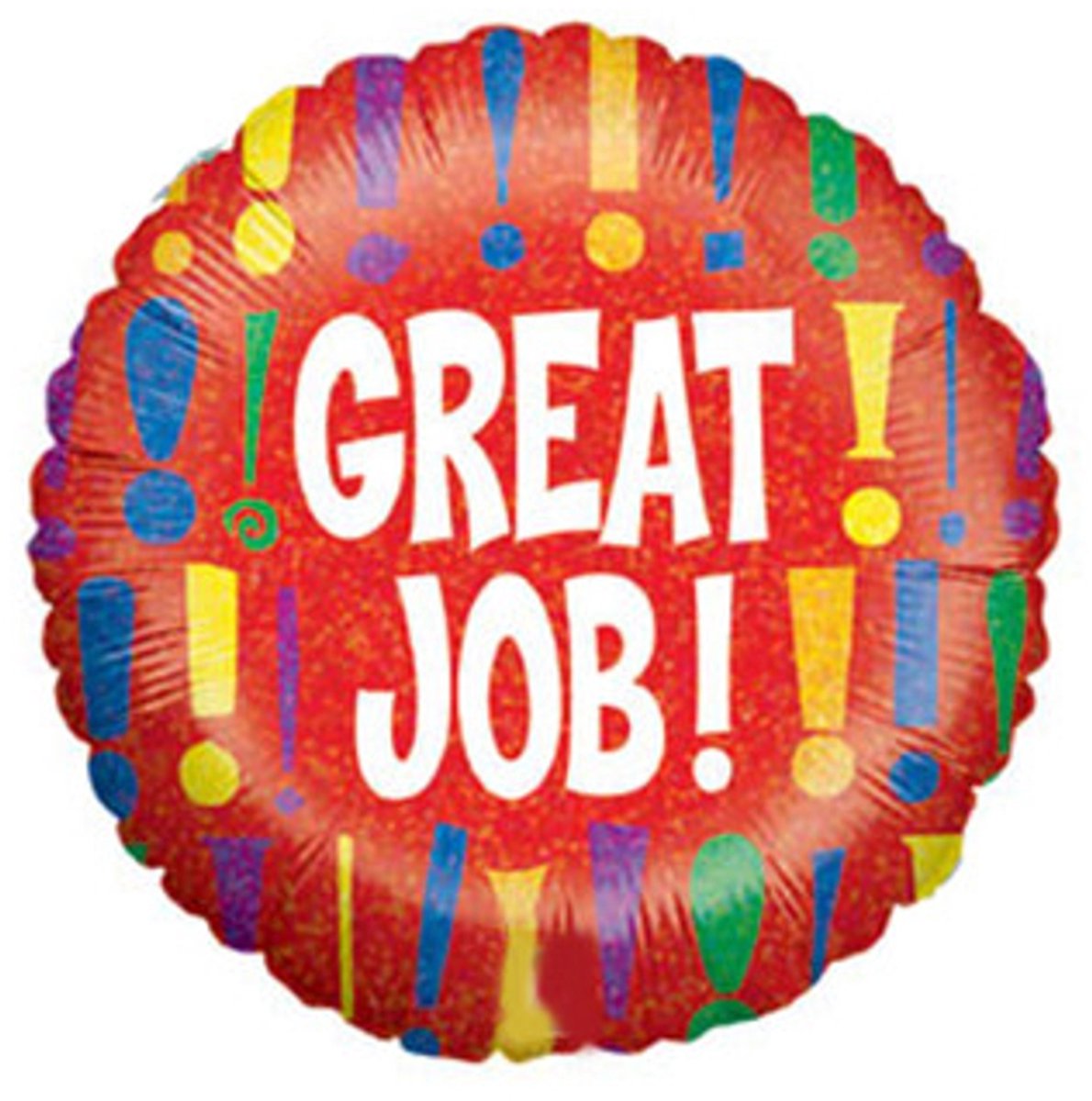 Folieballon “Great Job” 45 cm – holografisch design. Voor felicitaties/ lucht of helium. Mogelijk geleverd zonder plastic verpakking