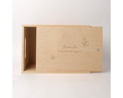 Memory box baby - Houten opbergkist - Mooiste herinneringen - Herinneringsbox - Kraamcadeau - Grote stevige houten opbergkist - Herinneringsdoos
