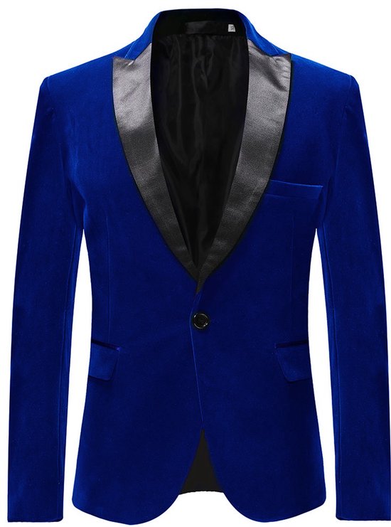 ALLTHEMEN Heren Fluwelen Blazer - Klassieke Halslijn - L
