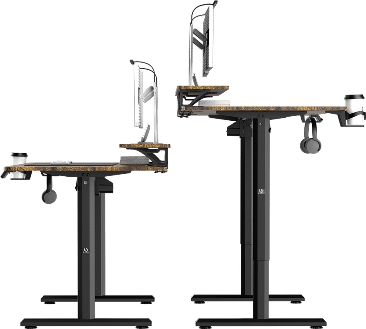 Ultradesk HIGHLANDER XXL – Bureau voor Gaming, Kantoor & Home Office – Bruin – 160 x 70 cm – Elektrisch verstelbaar – Ergonomisch thumbnail 6