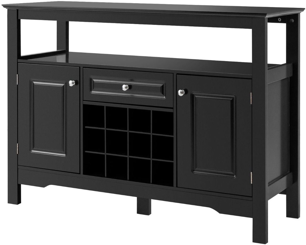Keukenkast - Buffetkast – Organizer - Opbergkast - Kasten- Dressoir - Hout - Zwart
