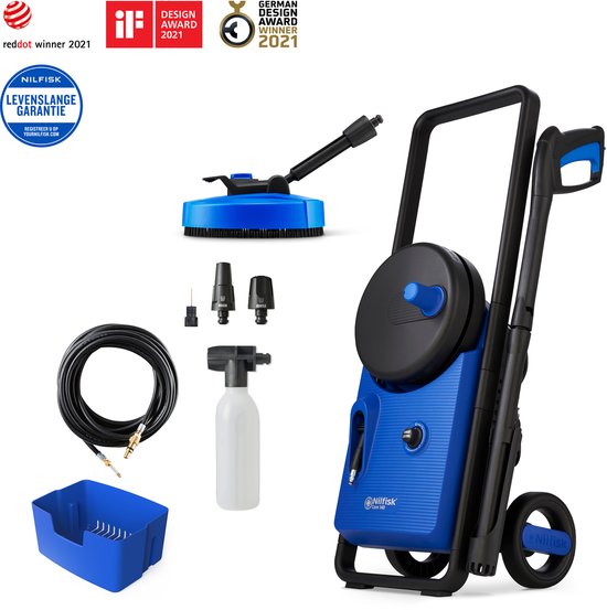 Nilfisk Core 140-6 PowerControl – Krachtige hogedrukreiniger met 140 bar, metalen pomp, PowerControl-functie, terrasreiniger, rioolslang en schuimsproeier