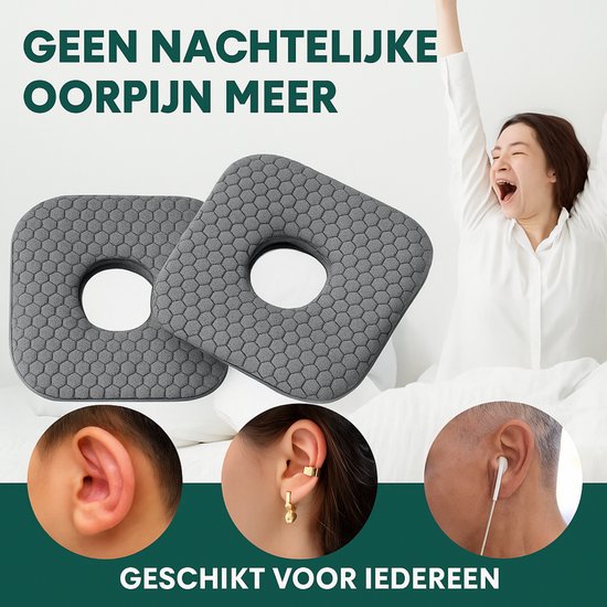 Piercing Kussen - Oorkussen - voor zijslapers - met een oorgat - voor CNH en oorpijn