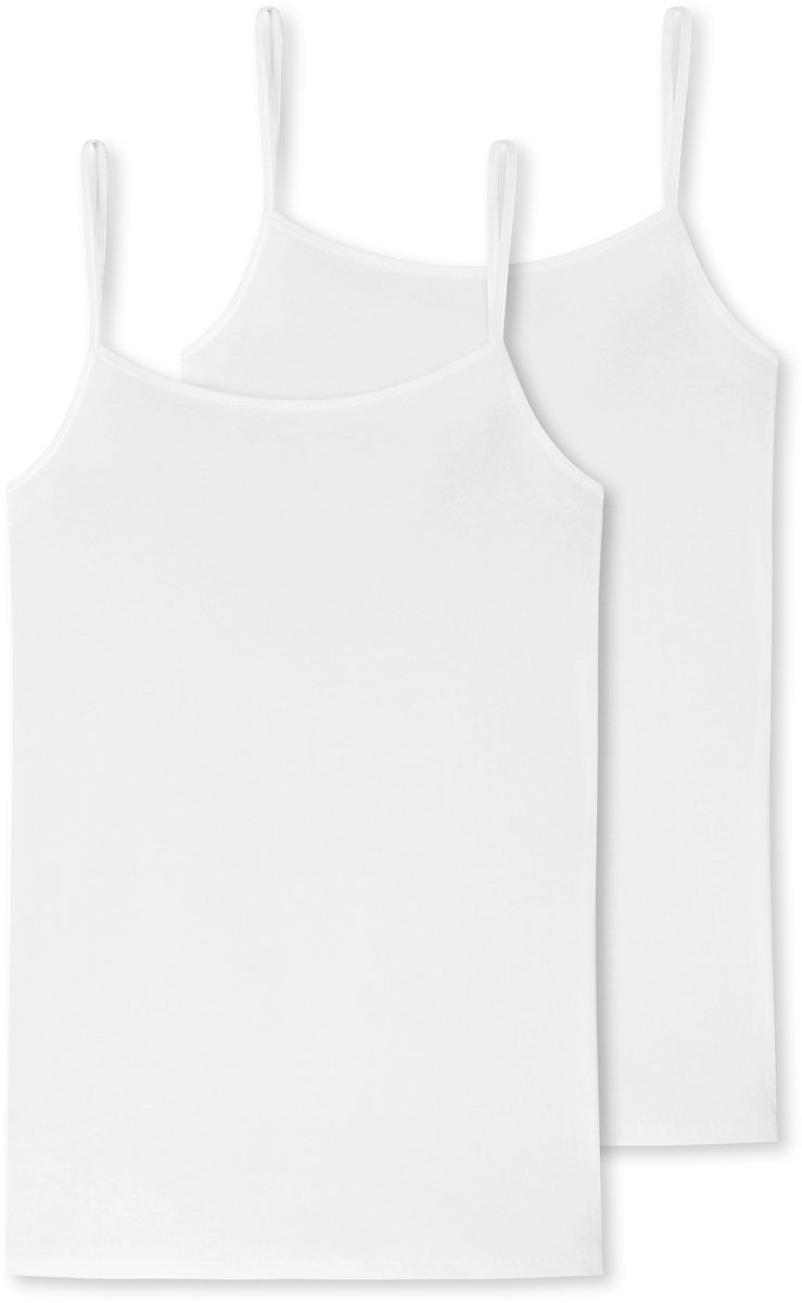 Schiesser 2 PACK Spaghettitop hemdjes 95/5 - Dames Onderhemd - wit