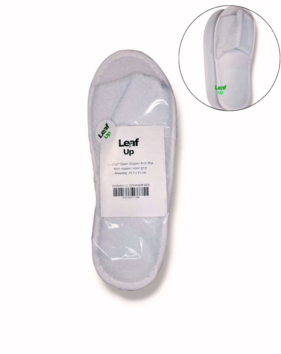 LeafUp® Open Wegwerp Slipper - Anti Slip - Hotel Slippers - Sauna - Wellness - Open Neus - Maat 36-43 - Wit - per paar (B2)
