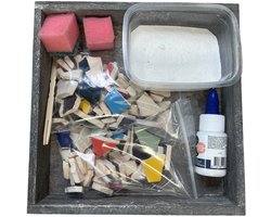 DIY Workshoppakket – Mozaïek Dienblad Antraciet (20 x 20 cm)