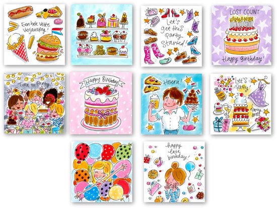 Blond Amsterdam - Coffret de cartes d'anniversaire - 10 cartes de vœux avec enveloppe
