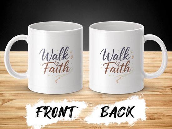 Wandel Door Geloof Mok, Inspirerende Christelijke Mok, Religeuze Cadeau Ideeën, Thematische Koffiemok, Cadeau voor Christen, Mok Geschenk